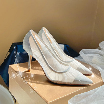 Pointed Toe High Heels Women Pumps Transparent Party Wedding Shoes