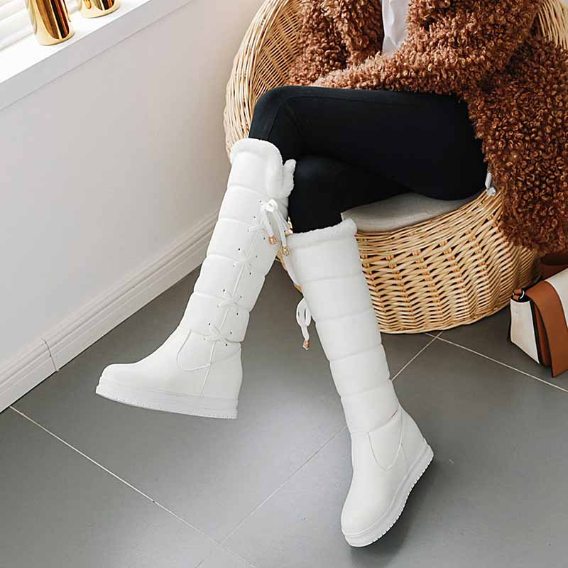 Women’s Cute Snow Boots Waterproof Winter Lace Up Boots