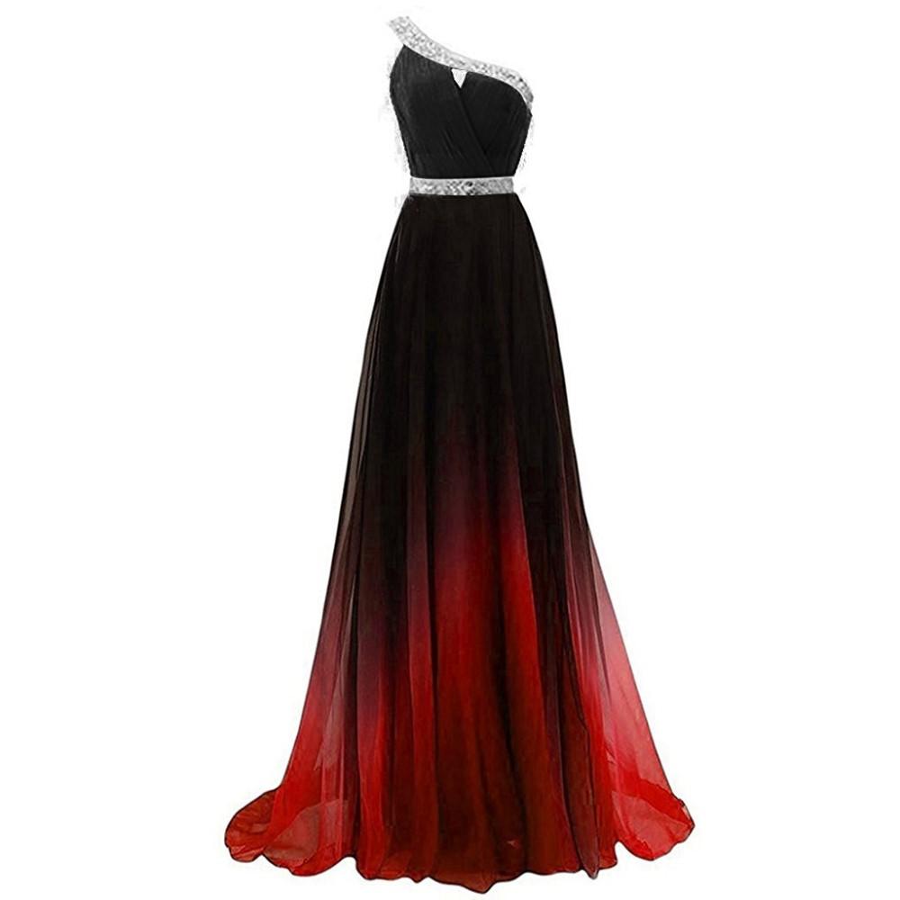 sd-hk Women's Gradient Chiffon Long Prom Dresses Formal Evening Party Gowns
