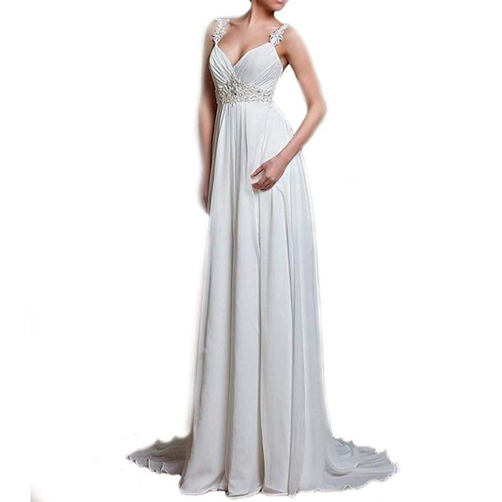sd-hk Chiffon Applique Wedding Ball Gowns Long Bridesmaids Party Dress ...