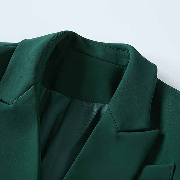 Women's Blackish Green Lion Buttons Fitted Blazer Jacket