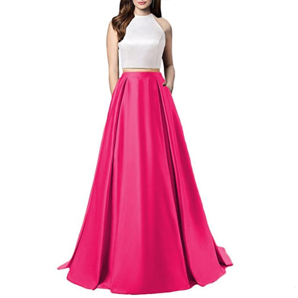 Women Two Piece Long Prom Dress Crop Top Satin Evening Formal Dresses SD Dresscode & Fashiontrends Women Two Piece Long Prom Dress Crop Top Satin Evening Formal Dresses SD Dresscode & Fashiontrends