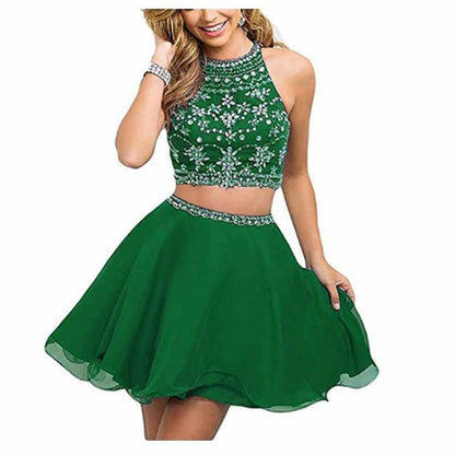 Women's 2 Piece Prom Dresses Short Homecoming Party Cocktail Gown Tulle Gala Dress