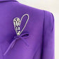 Women's Heart Jewellery and Bows Decoration Short Loose Fit Blazer Jacket Coat