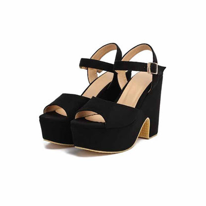 Women's Shoes Platform Heels Sandals Suede Stiletto Block Heels