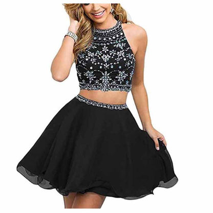 Women's 2 Piece Prom Dresses Short Homecoming Party Cocktail Gown Tulle Gala Dress