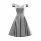 Satin Short Prom Dresses Mini Homecoming Dress Off Shoulder Gowns for Ladies
