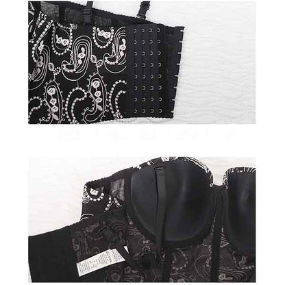 Womens Crop Tops Sleeveless Floral Push Up Corset Bra Cami Tank