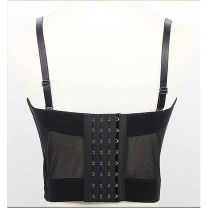 Womens Crop Tops Spaghetti Straps Beaded Push Up Corset Bra Party Top