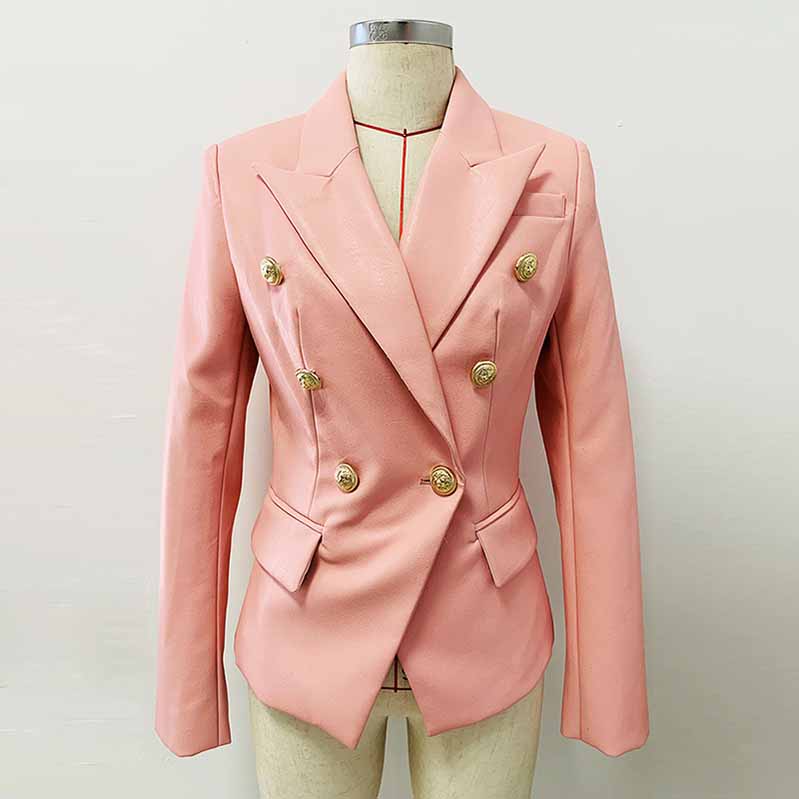 Women's Pink Blazer with Gold Buttons Fashion Coats – SD Dresscode ...