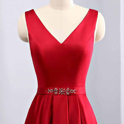 Women's Satin Bridesmaid Dress With Pocket Long Formal Evening Party Maxi Dress