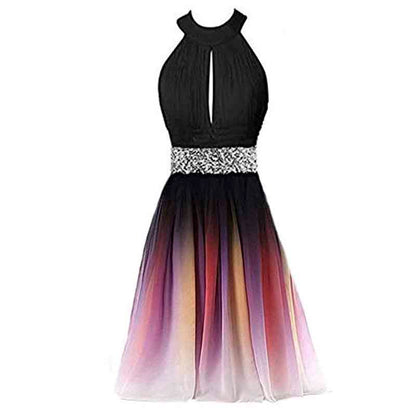Beaded Ombre Gradient Chiffon Short Long Prom Evening Homecoming Dresses