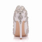 Women's Stiletto High Heel Dress Pumps Bridal Wedding Shoes with Rhinestone