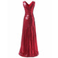 sd-hk Women Sequin Bridesmaid Dress Sleeveless Maxi Evening Prom Dresses