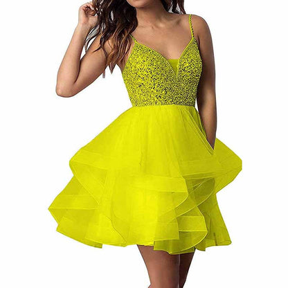 Women's Tulle Gala Prom Dress Short Homecoming Cocktail Gowns