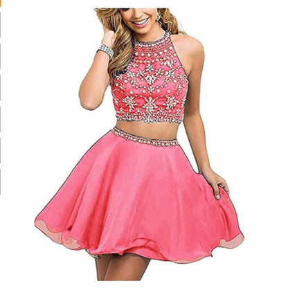 Women's 2 Piece Prom Dresses Short Homecoming Party Cocktail Gown Tulle Gala Dress