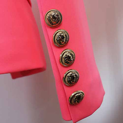 Women's Spring Coats & Jackets Long Sleeves Blazer Breasted Pink Jacket