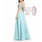 sd-hk Sequin Evening Gowns V Neck Sleeveless Prom Party Dress