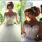 Ball Gown Wedding Dresses Jewel Neck Court Train Satin Tulle Long Sleeve See-Through Bride Dress