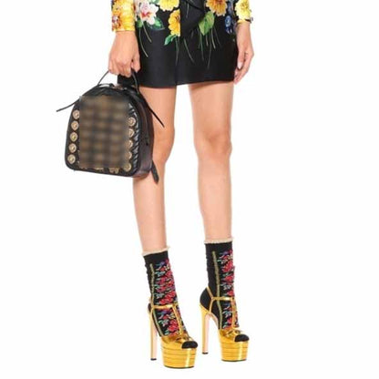 Women's Platform Pump T-Strap Peep Toe Heels