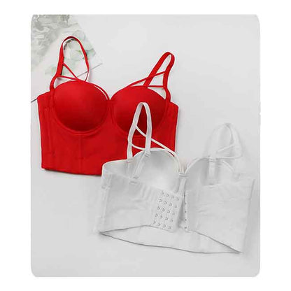 Sexy Cut Cross Strappy Gothic Bustier Tops Caged Cropped Top