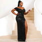 Women's Plus Size Formal Sequin Evening Prom Dresses Mermaid Party Maxi Gown