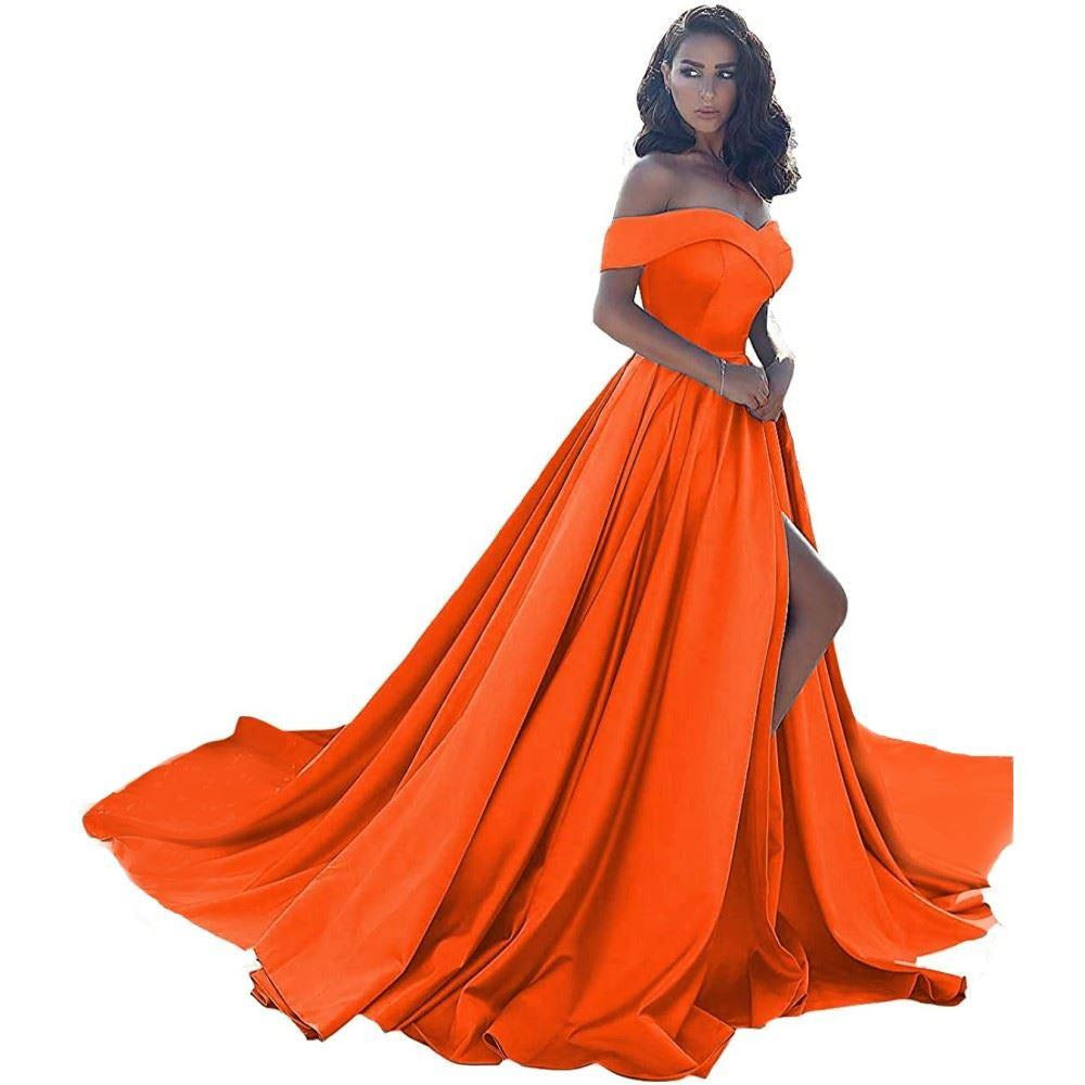 Orange wedding dress