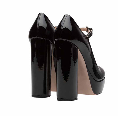 Womens Mary Jane Platform Heels Peep Toe Ankle Strap Pumps