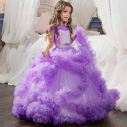 Flower Girl Dresses Tiers Tulle Ball Gown Little Girl Wedding Dresses Little Girls Gowns