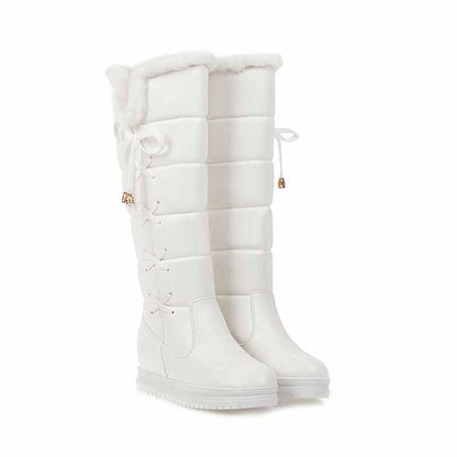 Women’s Cute Snow Boots Waterproof Winter Lace Up Boots