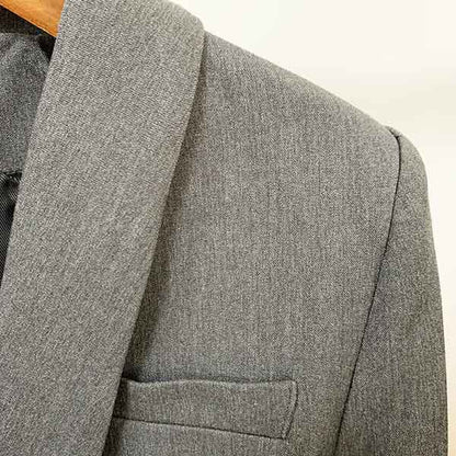 Women's Coats Grey Jacket Long Sleeves Blazer Breasted Coat