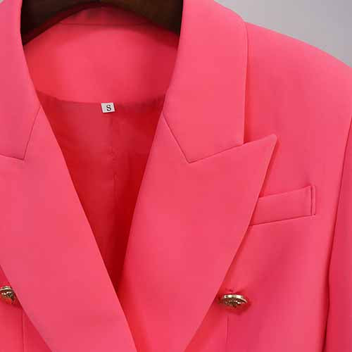 Women's Spring Coats & Jackets Long Sleeves Blazer Breasted Pink Jacket