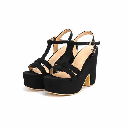 Women's Shoes Platform Heels Sandals Suede Wedge Chunky Heels