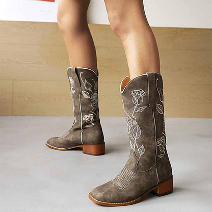 Women's Classic Embroidered Western Cowgirl Cowboy Boots