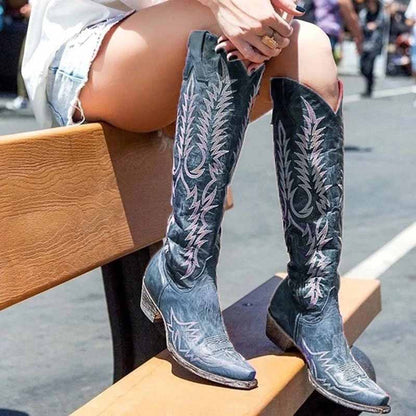 Stylish embroidered western boots for women with a classic design and comfortable fit, perfect for country outings