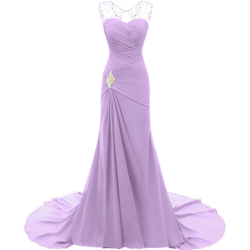 Elegant lilac maxi dress with bead-embellished straps, perfect for evening long dresses for weddings