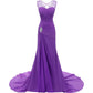 Elegant purple maxi dress with lace straps and embellished design, perfect for evening long dresses for weddings