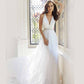 Women's Wedding Dress V-Neck Sleeveless Lace Double Bridal Dress