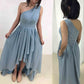 Women's One Shoulder Bridesmaid Dresses High Low Chiffon Evening Formal Gown with Pockets