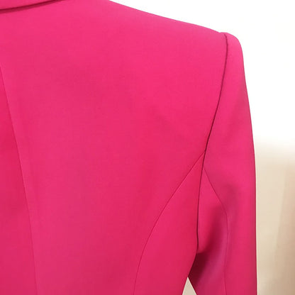 Women's Fitted Silver Lion Buttons Fitted Jacket Fashion Rosy Blazer