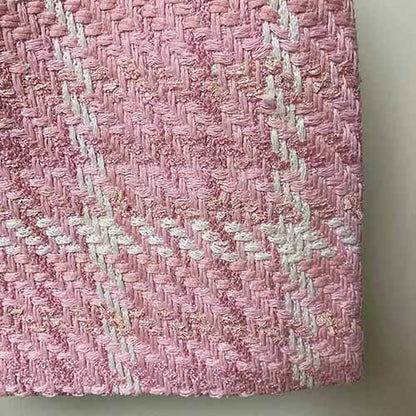 Women Pink Houndstooth Check Mini Skirt Formal Short Skirt Outfit