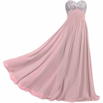 Sequin Top Chiffon Bottom Strapless Bridesmaid Dress 100 Colors Available