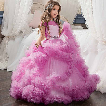 Flower Girl Dresses Tiers Tulle Ball Gown Little Girl Wedding Dresses Little Girls Gowns