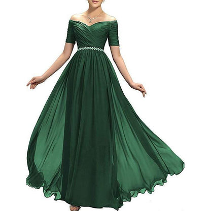Womens Chiffon Bridesmaid Dress Aline Wedding Guest Gown