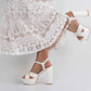 White Wedding Wedge Shoes Bridal Heels For A Summer Party