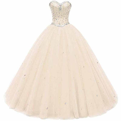 Women's Sweetheart Ball Gown Tulle Quinceanera Dresses Prom Dress