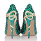 Tucomosi Green Diamond Pointed Toe High Heels Wedding Shoes