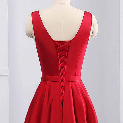 Women's Satin Bridesmaid Dress With Pocket Long Formal Evening Party Maxi Dress