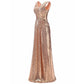sd-hk Women Sequin Bridesmaid Dress Sleeveless Maxi Evening Prom Dresses