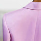 Women Loose fit Purple/Green Blazer + Mini Skirt Suit
